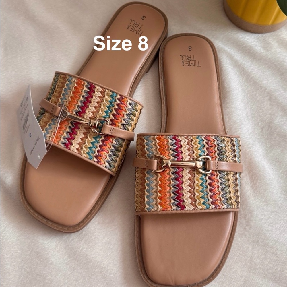 Time and Tru Women's Horsebit Hardware Slide Sandal